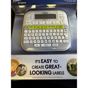 New Brother P-Touch PT-D210 Compact  Label Maker Labeler LCD Display 2 Tape A31